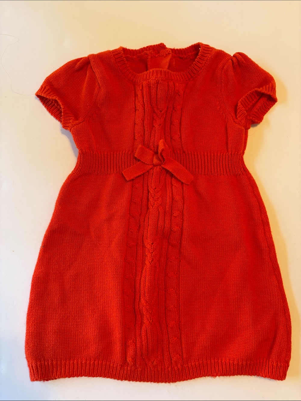 Gymboree Red Knit Bow-Front Short Sleeve Dress